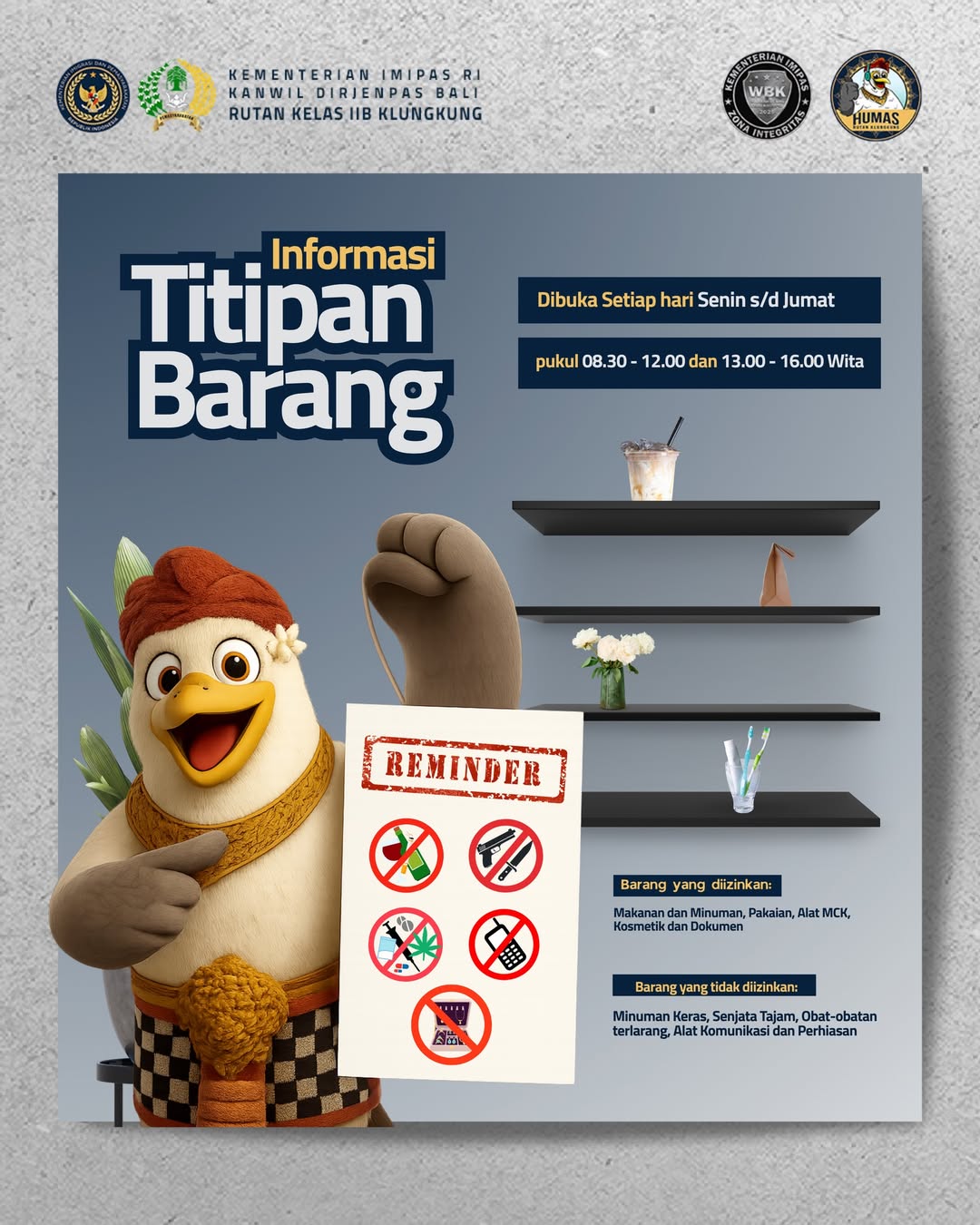 Informasi Layanan Titipan Bagi Warga Binaan